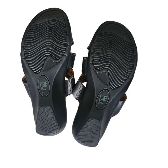 Thom McAn Wendi Comfortable Black Slip-on Sandals Leather Upper Size 7M - Picture 7 of 8